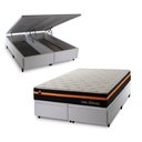 Ver imagem 2 de Conjunto Box Baú Super King Sirius Branco 193x203x72 c/ Molas Ensacadas