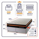 Ver imagem 3 de Conjunto Box Baú Super King Sirius Branco 193x203x72 c/ Molas Ensacadas