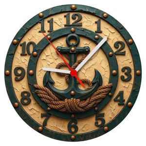 Relógio de Parede - Ancora Naval -efeito 3d -25x25x2cm