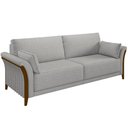 Ver imagem 5 de Kit Sofá 02 Lugares Sala Estar 162cm com 02 Poltronas Stefan Pés Madeira M03 Linho Cinza - Lyam Deco