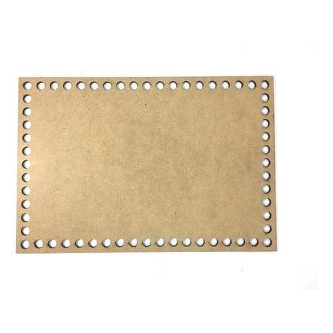 Kit 10 Base Retangular 12x20 Cm Mdf Cru para Cesto Crochê Fio de Malha