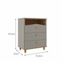 Ver imagem 5 de Conjunto para Quarto de Bebê Berço Mini Cama Cômoda 3 Gavetas Bala de Goma Espresso Móveis