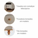 Ver mais imagens de Conjunto para Quarto de Bebê Berço Mini Cama Cômoda 3 Gavetas Bala de Goma Espresso Móveis