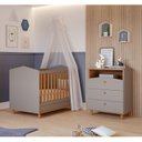 Ver imagem 1 de Conjunto para Quarto de Bebê Berço Mini Cama Cômoda 3 Gavetas Bala de Goma Espresso Móveis