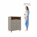 Ver imagem 6 de Conjunto para Quarto de Bebê Berço Mini Cama Cômoda 3 Gavetas Bala de Goma Espresso Móveis