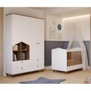 Ver imagem 1 de Quarto de Bebê com Berço e Guarda Roupa 4 Portas 4 Gavetas Bala de Goma Espresso Móveis