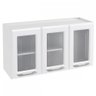 Armário Aéreo Cozinha em Aço Topázio 3 Portas com Vidro Branco - Telasul - 1