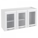 Ver imagem 1 de Armário Aéreo Cozinha em Aço Topázio 3 Portas com Vidro Branco - Telasul