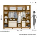 Ver imagem 5 de Guarda Roupa Casal com Espelho 6 Portas 6 Gavetas Fascínio