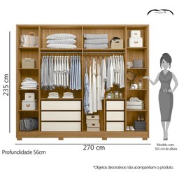Guarda Roupa Casal com Espelho 6 Portas 6 Gavetas Fascínio - 5 Guarda Roupa Casal com Espelho 6 Portas 6 Gavetas Fascínio - 5