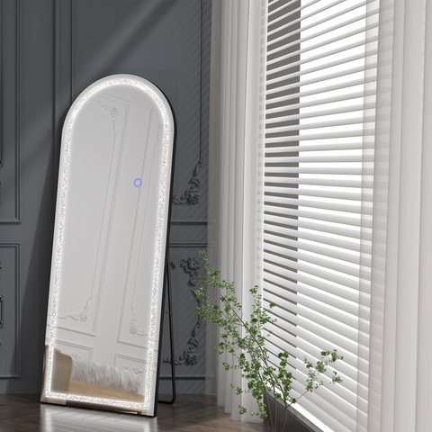 Takywep Espelho Led Corpo Inteiro 160x50cm Arco Preto Iluminado