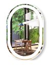 Ver imagem 1 de Espelho Jateado Oval Iluminado com Led Frio Touch 80x50cm