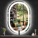 Ver imagem 4 de Espelho Jateado Oval Iluminado com Led Frio Touch 80x50cm