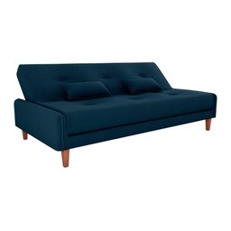 Sofá Cama Blanca 3 Lugares Sala Premium Suede Azul Matrix - 3