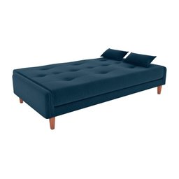 Sofá Cama Blanca 3 Lugares Sala Premium Suede Azul Matrix - 4
