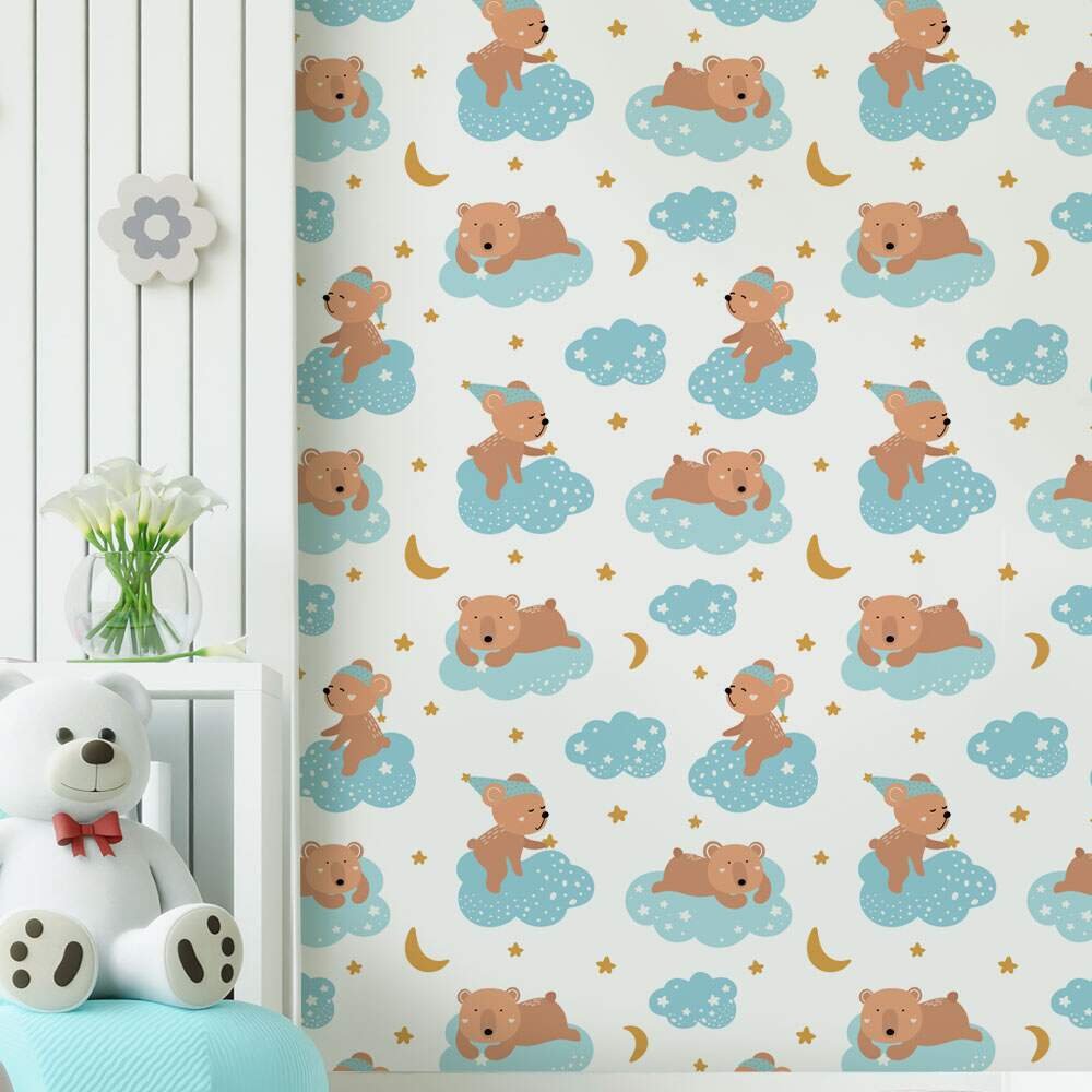 Papel de Parede Infantil Ursinhos Mod 06-60x300cm | MadeiraMadeira