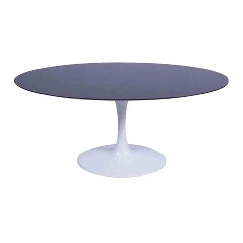 Mesa Saarinen Oval São Gabriel 120x80cm - Base Branca mgsaarinen