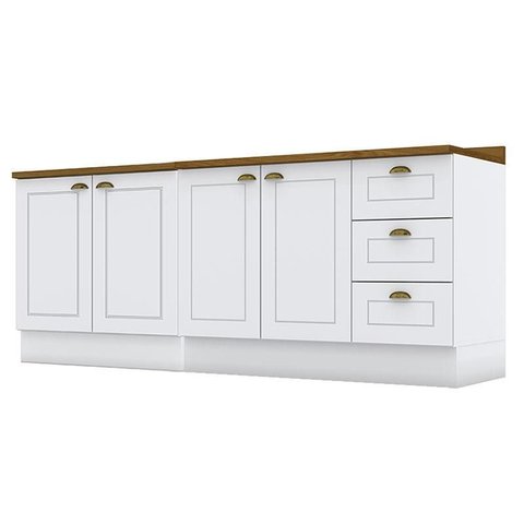 Balcão de Cozinha 80cm e 120cm Americana com Tampo Nature - Henn