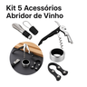 Kit Abridor de Vinho 5 Pecas Acessórios Inox - 2