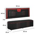 Ver imagem 4 de Kit Quarto Gamer Baú e Painel Fighter Usb 90 Cama Solteiro:preto e Vermelho