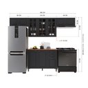 Ver imagem 4 de Armário de Cozinha Modulada Compacta Fidelitá Nara 100% MDF 4 Peças 280cm 10 Portas 2 Gavetas com