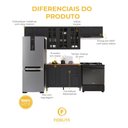 Ver imagem 5 de Armário de Cozinha Modulada Compacta Fidelitá Nara 100% MDF 4 Peças 280cm 10 Portas 2 Gavetas com