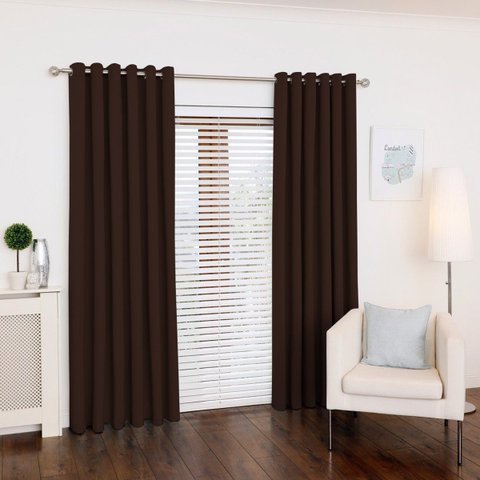 Cortina Marrom Oxford 300x280 Sala/quarto Fabritex Enxovais