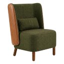 Ver imagem 1 de Poltrona Decorativa Verso Pes Madeira Linho Color Trend e Courino Moll Tca 307 Tcs 727