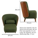 Ver imagem 3 de Poltrona Decorativa Verso Pes Madeira Linho Color Trend e Courino Moll Tca 307 Tcs 727