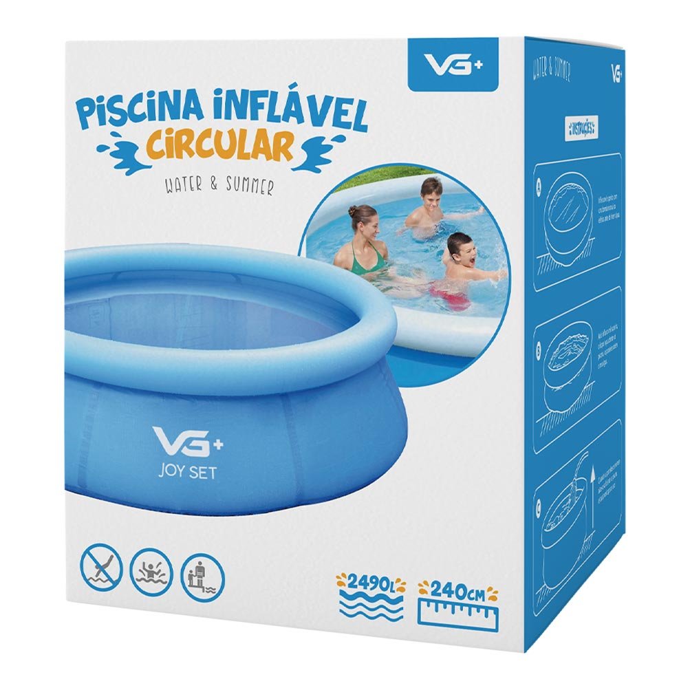 Piscina Inflável Joy Set 2490l Circular 240cm com Bomba Vg Plus - 6