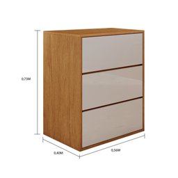 Mesa de Cabeceira 3 Gavetas Grécia  - 3