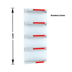 Kit 5 Bandejas para Gondola Canto 202 Fit 40/60 Branco Pe Vermelho - 2