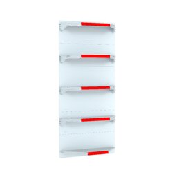 Kit 5 Bandejas para Gondola Canto 202 Fit 40/60 Branco Pe Vermelho - 1