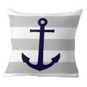 Ver imagem 3 de Kit 4 Capas de Almofadas Âncora Azul Navegação Marítima
