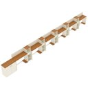 Ver imagem 1 de Conjunto de Escritório Noruega 5 Livreiro 1 Buffet e 6 Mesas 90cm - Via Nossa - Off White e Cedro