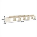 Ver imagem 3 de Conjunto de Escritório Noruega 5 Livreiro 1 Buffet e 6 Mesas 90cm - Via Nossa - Off White e Cedro