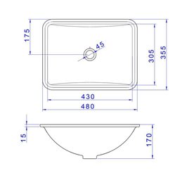 Cuba de Embutir Deca 48x35 L.375.17 Retangular Branco Gelo - 3