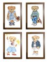 Ver imagem 1 de Kit Quadro Decorativo Ursa Esporte Rl Polo Rauph Lauren Quarto Menina Bebê Enxoval