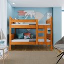 Ver imagem 4 de Beliche Resistente Fortaleza em Mdf Vira 2 Camas Solteiro Nature Amadeirado