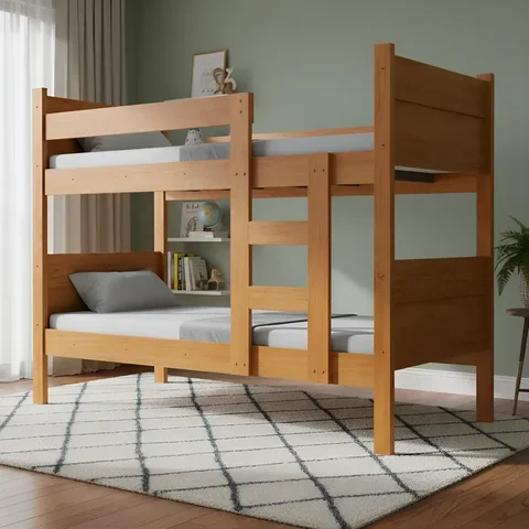 Beliche Resistente Fortaleza em Mdf Vira 2 Camas Solteiro Nature Amadeirado
