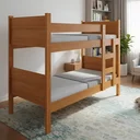 Ver imagem 7 de Beliche Resistente Fortaleza em Mdf Vira 2 Camas Solteiro Nature Amadeirado