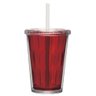 Copo Duplo Multiuso 670ml com Tampa Canudo Liso Cor:vermelho - 1