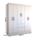 Ver imagem 5 de Guarda-roupa Casal Sena Slim 6 Portas 2 Gavetas Branco - Panorama Móveis