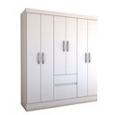 Ver imagem 4 de Guarda-roupa Casal Sena Slim 6 Portas 2 Gavetas Branco - Panorama Móveis