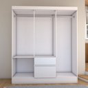 Ver imagem 6 de Guarda-roupa Casal Sena Slim 6 Portas 2 Gavetas Branco - Panorama Móveis