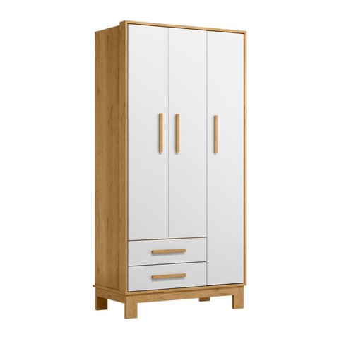Guarda-roupa Q Encanto Slim Freijo com Branco - Qmovi
