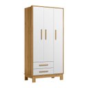 Ver imagem 1 de Guarda-roupa Q Encanto Slim Freijo com Branco - Qmovi