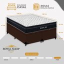 Ver imagem 4 de Cama Box com Baú Casal 138cm Royal Air Molas Ensacadas Sintético Marrom Royal