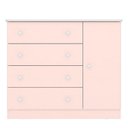 Ver imagem 1 de Comoda Sapateira 1 Porta 4 Gavetas Doce Sonho Rosa Acetinado - Qmovi