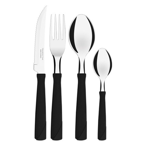 Jogo de Talheres 24 Peças Tramontina New Kolor 23198093 Preto